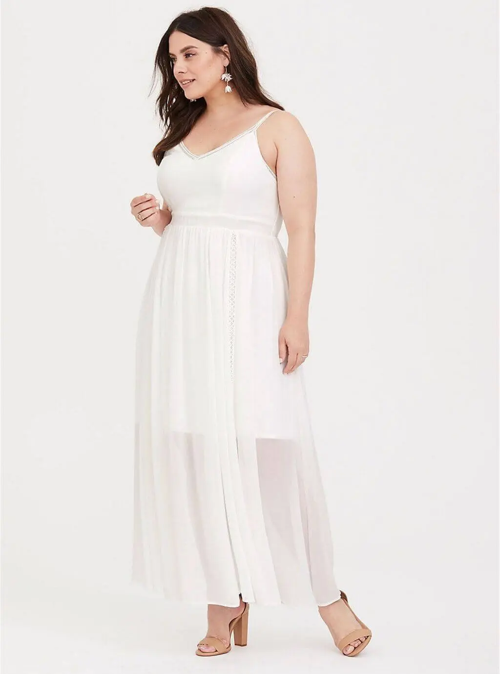 Off-White Strapless Maxi Long Dress