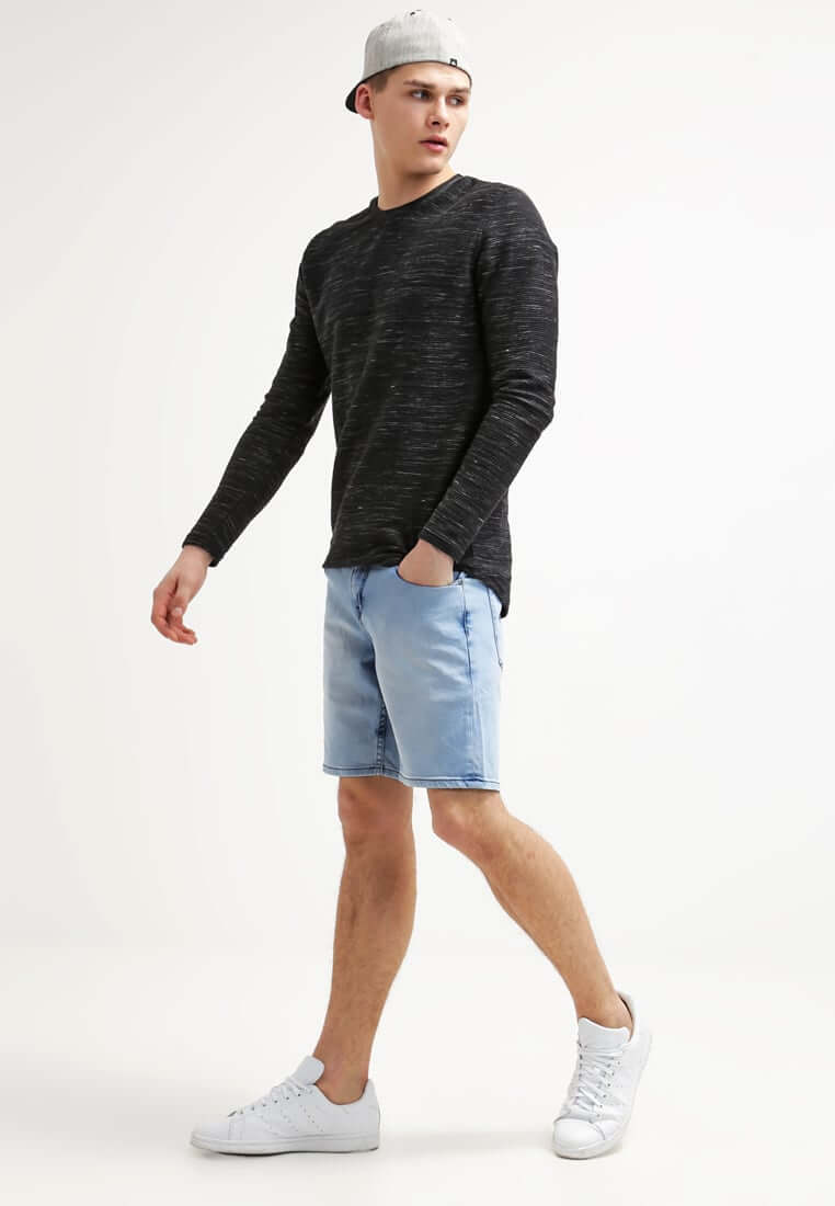 men's denim shorts tshirt