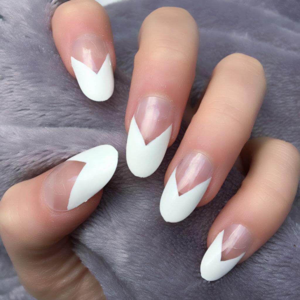 designer white french nails designs