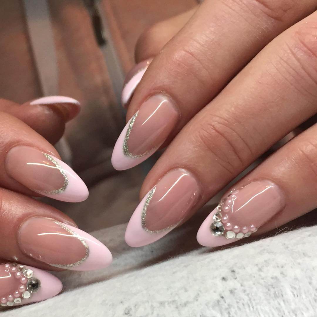 french nails designs with almond cut