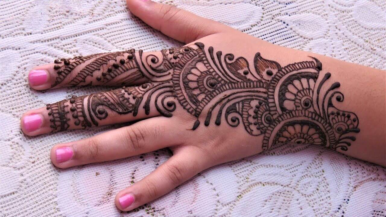 Eid 2020 special big shaded arabic flower mehendi design for left back hand  - HENNA ART - YouTube