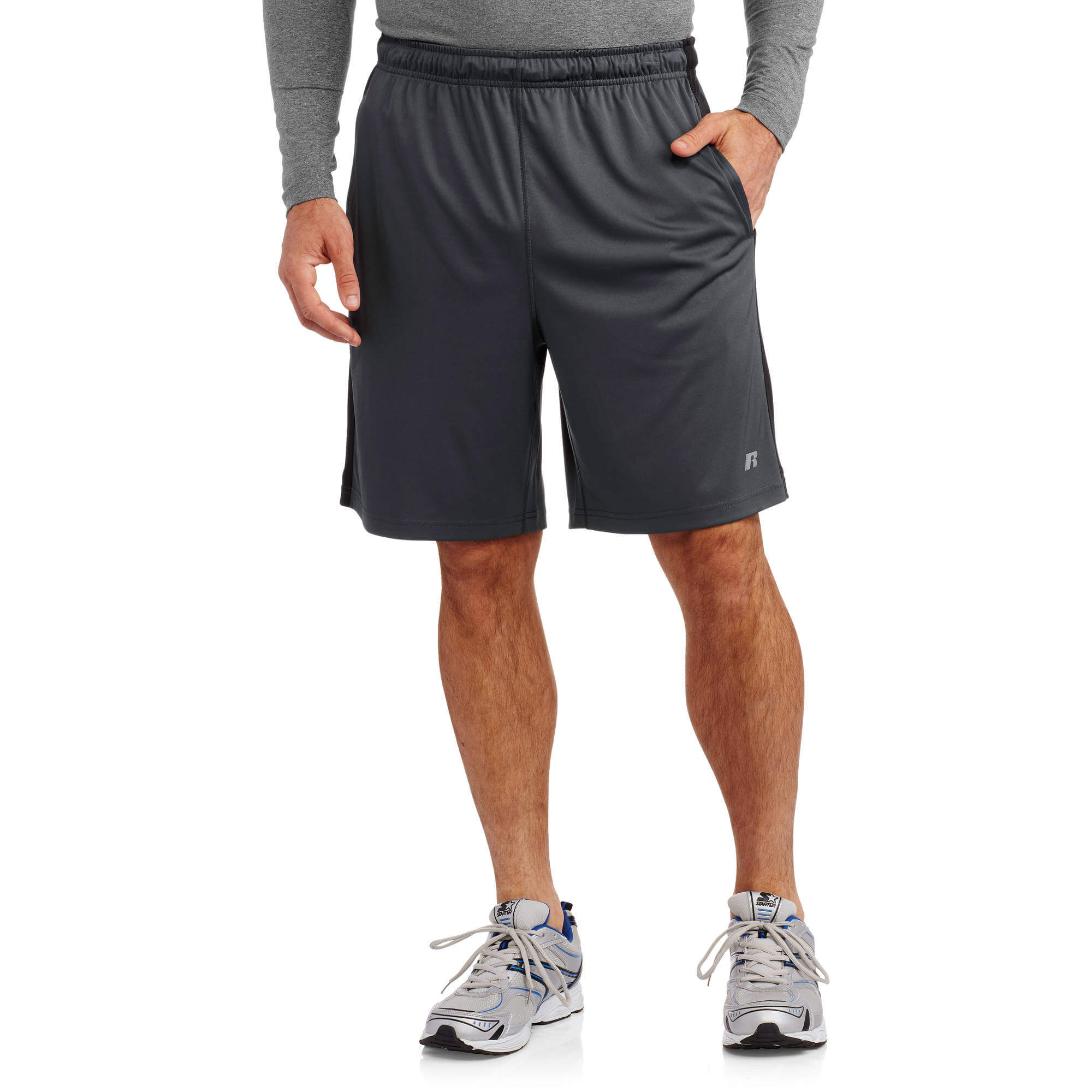Grey Sports Sneakers With Grey Shorts