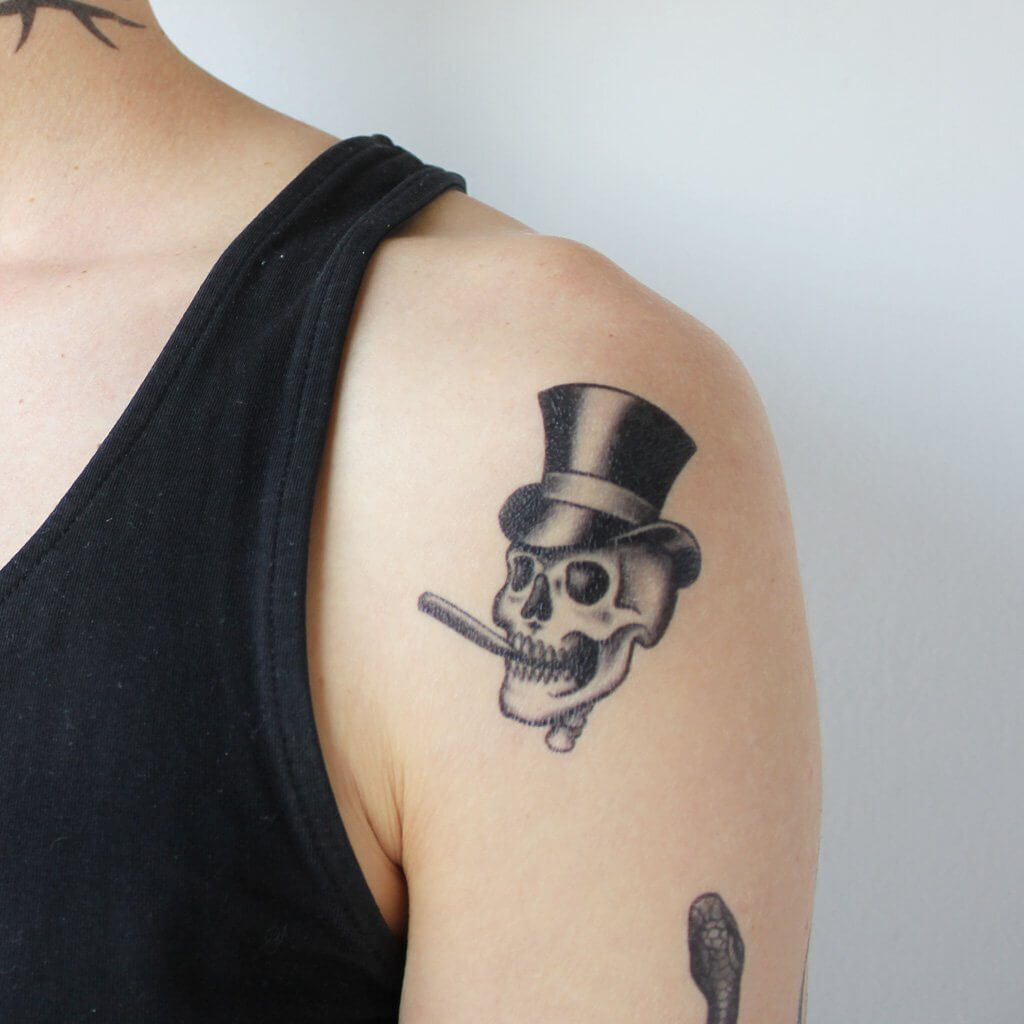 Legendary Skull Tattoo: american traditional tattoo