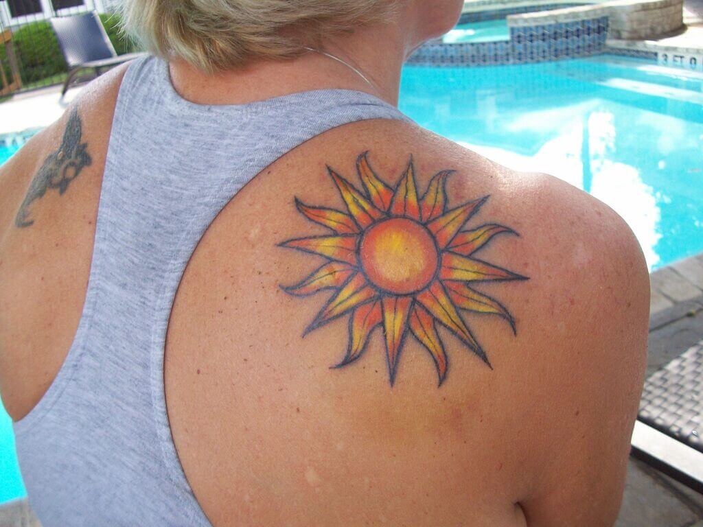 Sun Tattoo: american traditional tattoo