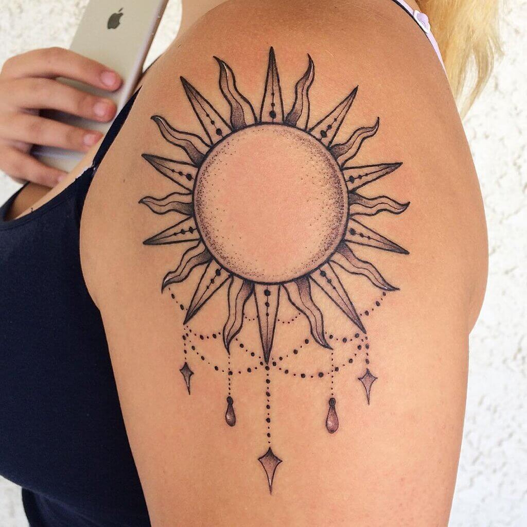 Sun Tattoo: american traditional tattoo sleeve