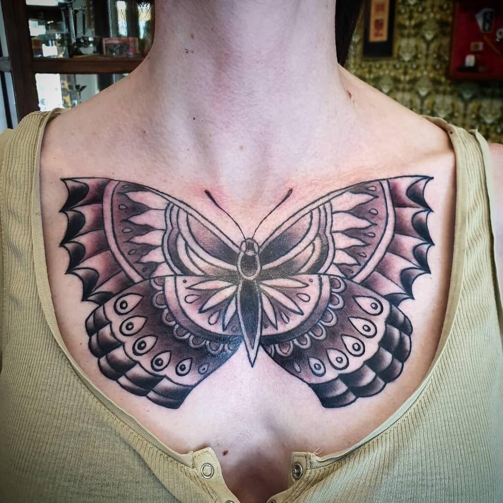 69 Most Attractive Butterfly Tattoos For Chest  Tattoo Designs   TattoosBagcom