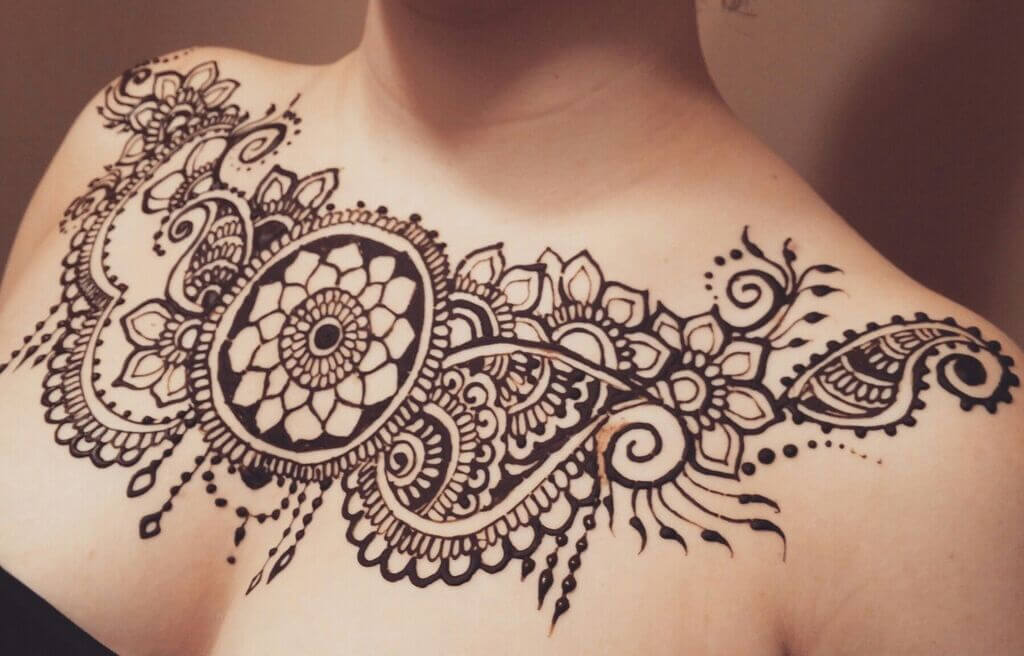 Womens Mandala Temporary Tattoo Large Henna Arabic Underboob Back Chest  Body Art  eBay