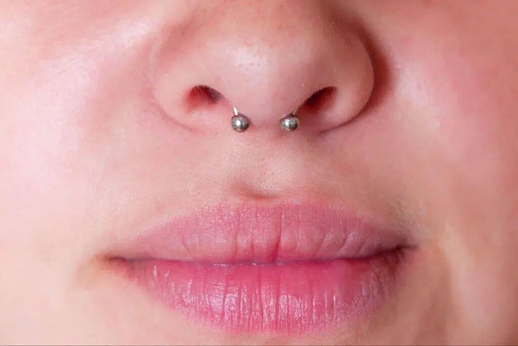 high nostril piercing