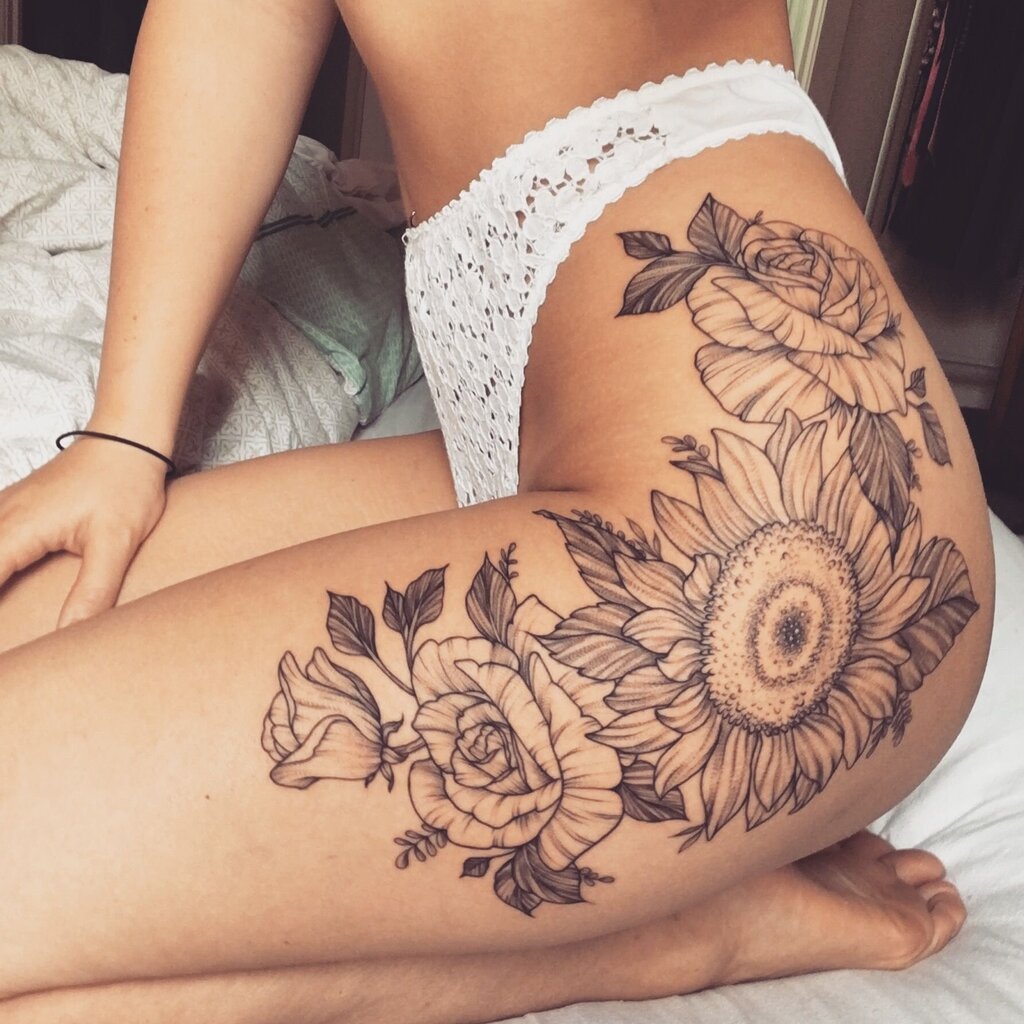 hip tattoo for girls
