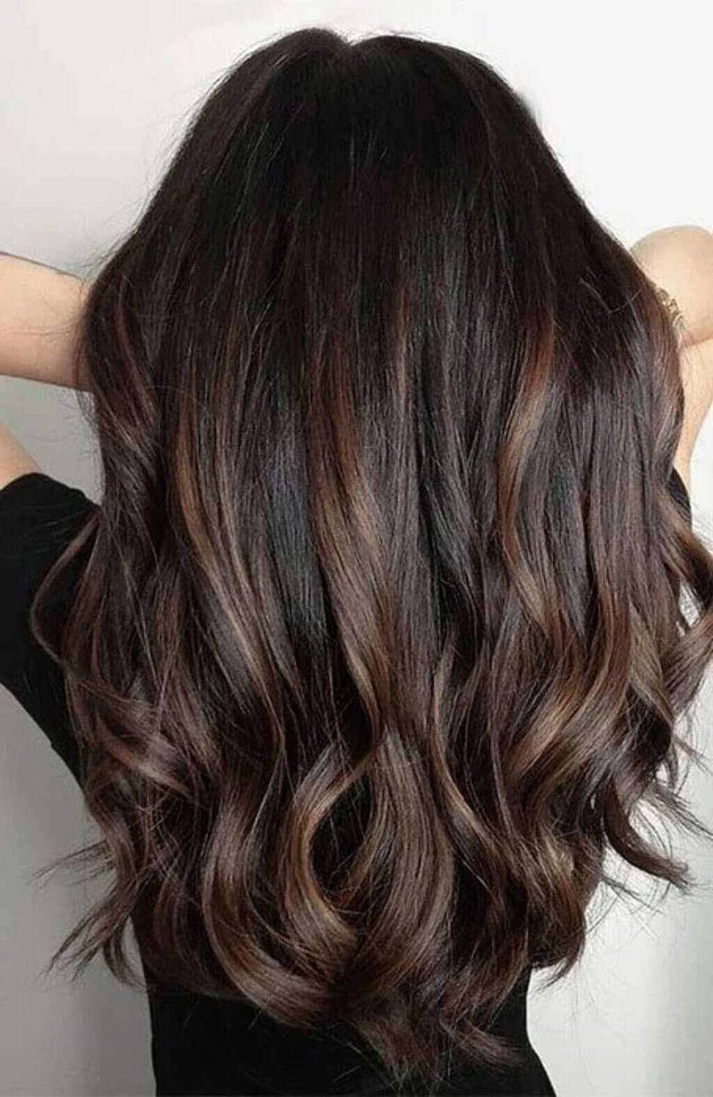 black hair with highlights