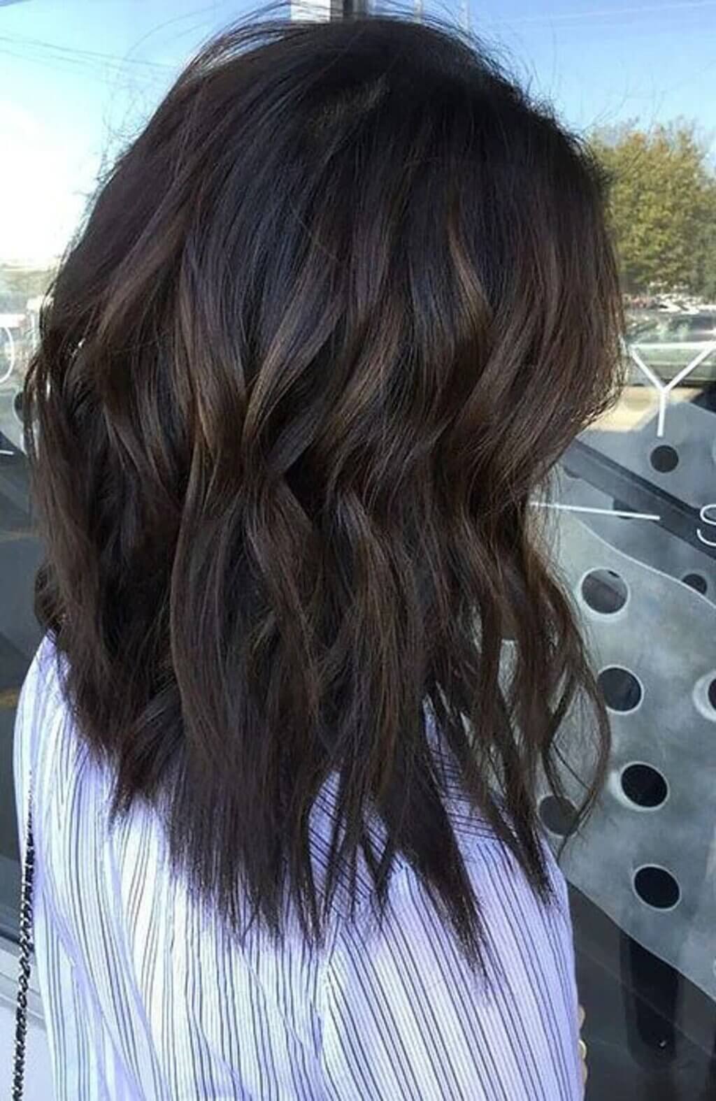 black hair with highlights straight