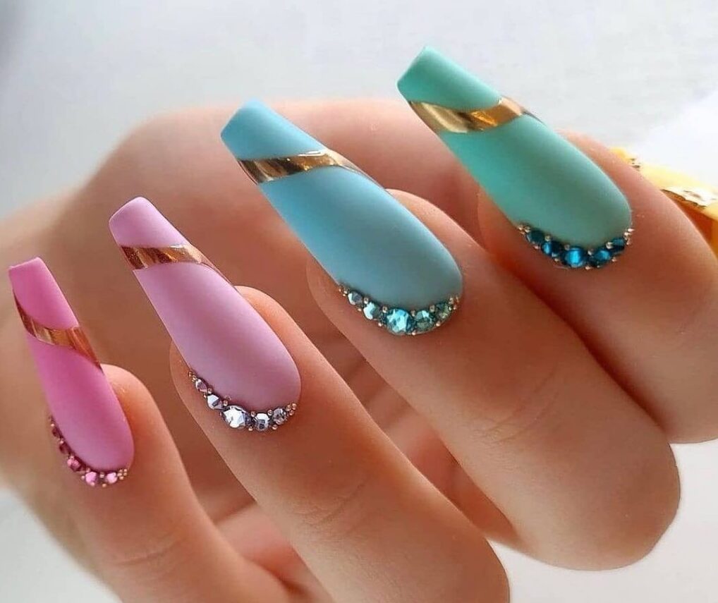 light pink nails design