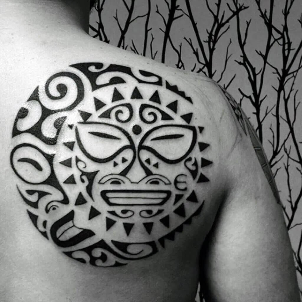 Black White Sun Moon Tattoo Stickers Pistol Line Waterproof Dark Arm Body  Art Fake Tattoo Men