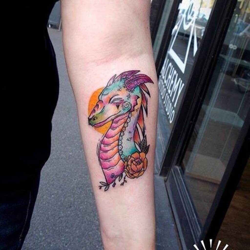 Japanese dragon tattoo on forearm in color  용 문신 디자인 일본 용 문신 용 타투
