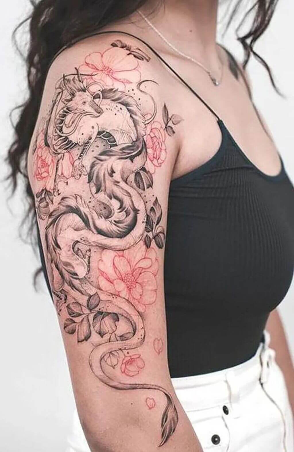 Dragon Women's Unique Half Sleeve Tattoo