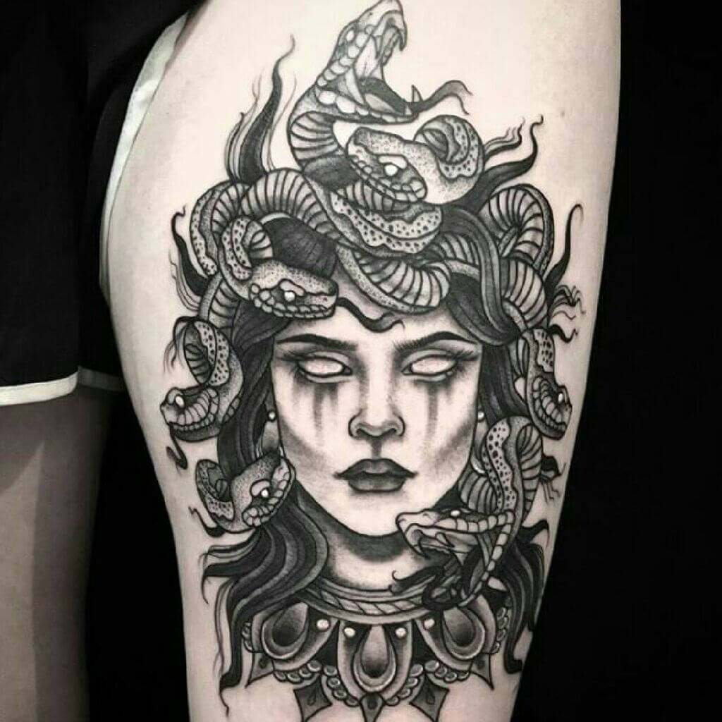 Medusa tattoo by Leticia Valle at Jaguar Ink in Queens NY  rtattoos