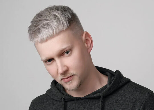 Thick Silver Edgar Hairstyle