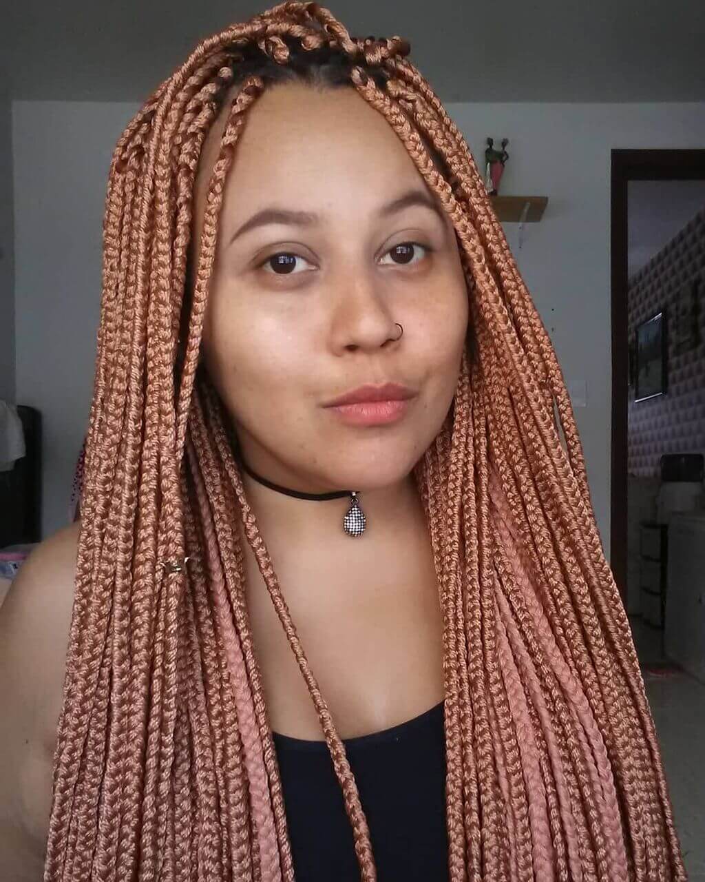 medium sized medium box braids 