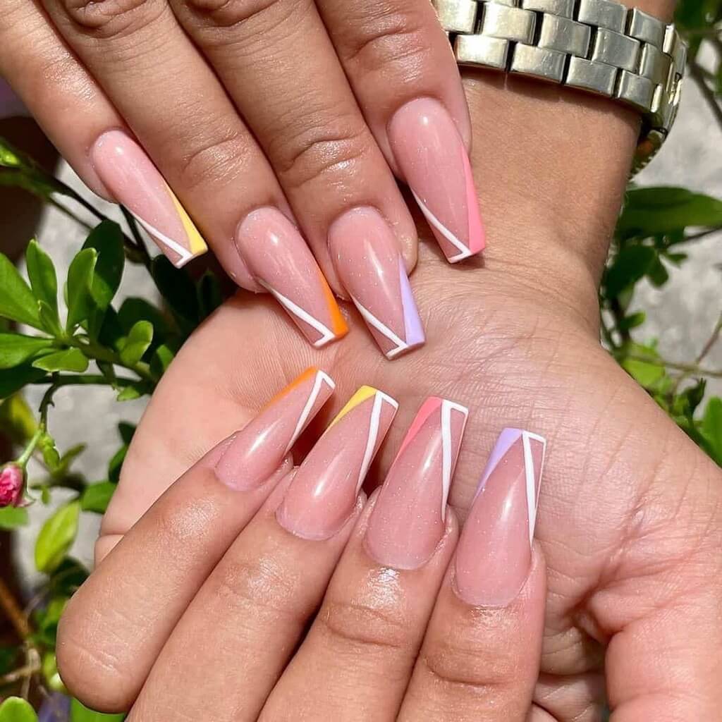 color french tip nails