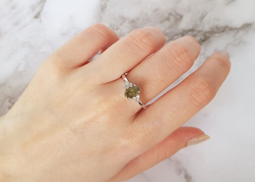 green engagement rings