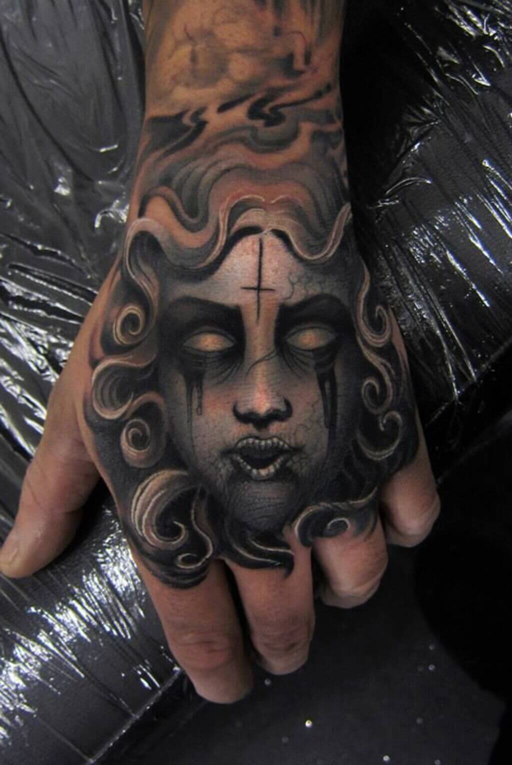 Medusa Hand Tattoos for Men