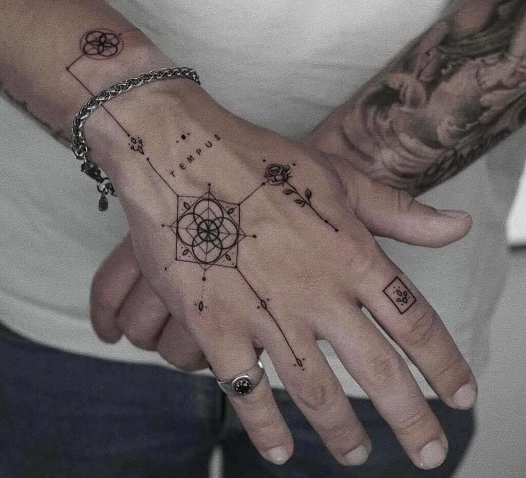 Religious and Geometric Hand Tattoos for Men
