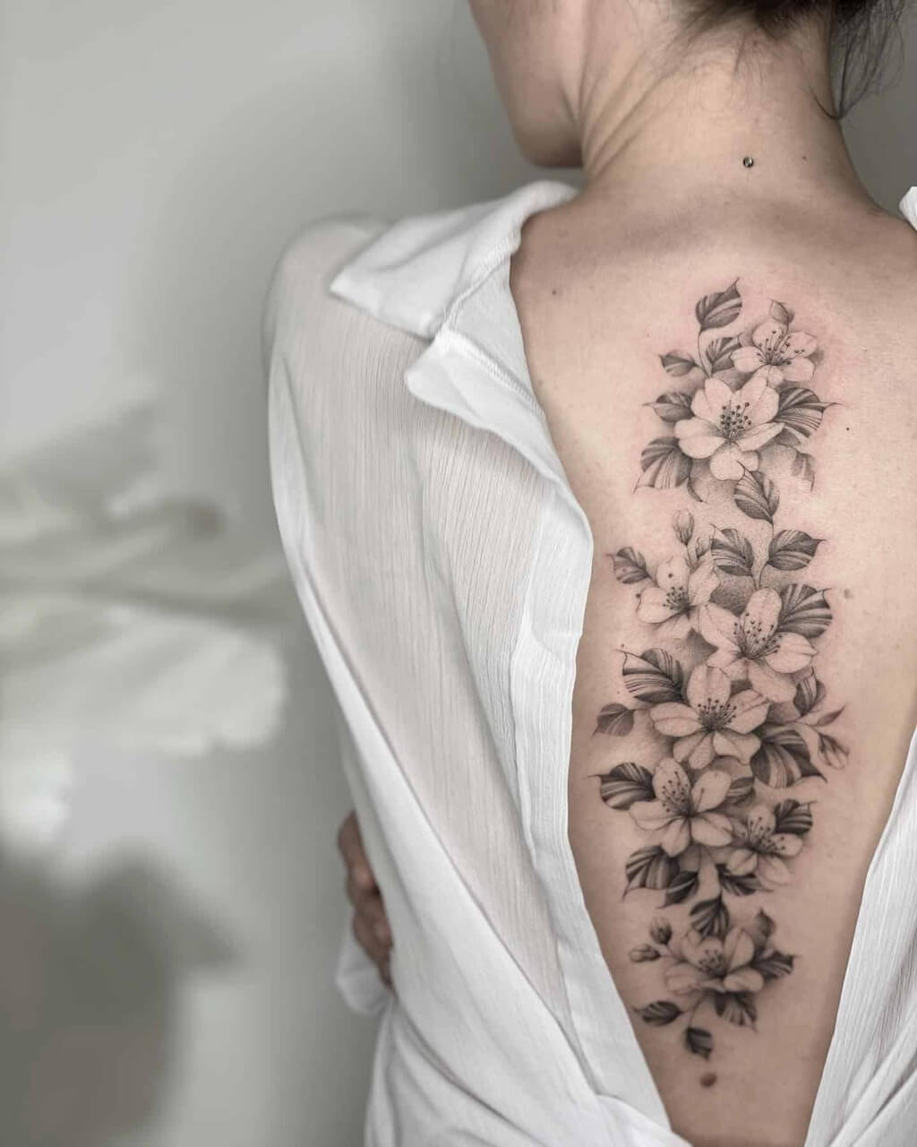 cherry blossom tattoo back