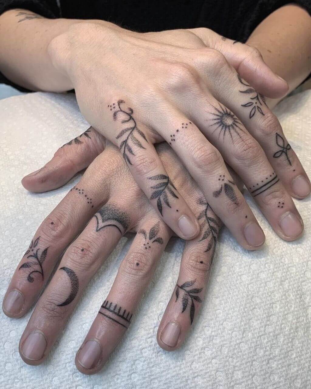 Finger Art Hand Tattoos for Men