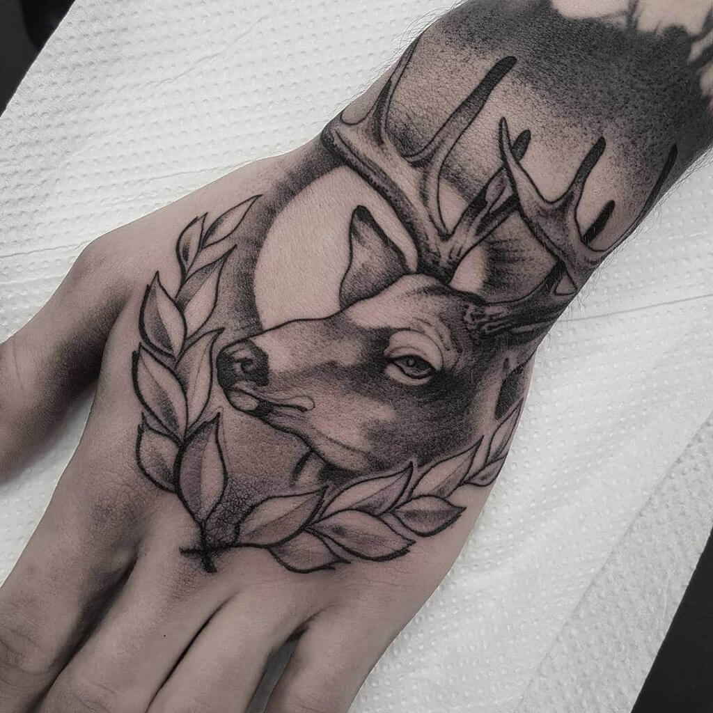 Deer Tattoo Design on Hand