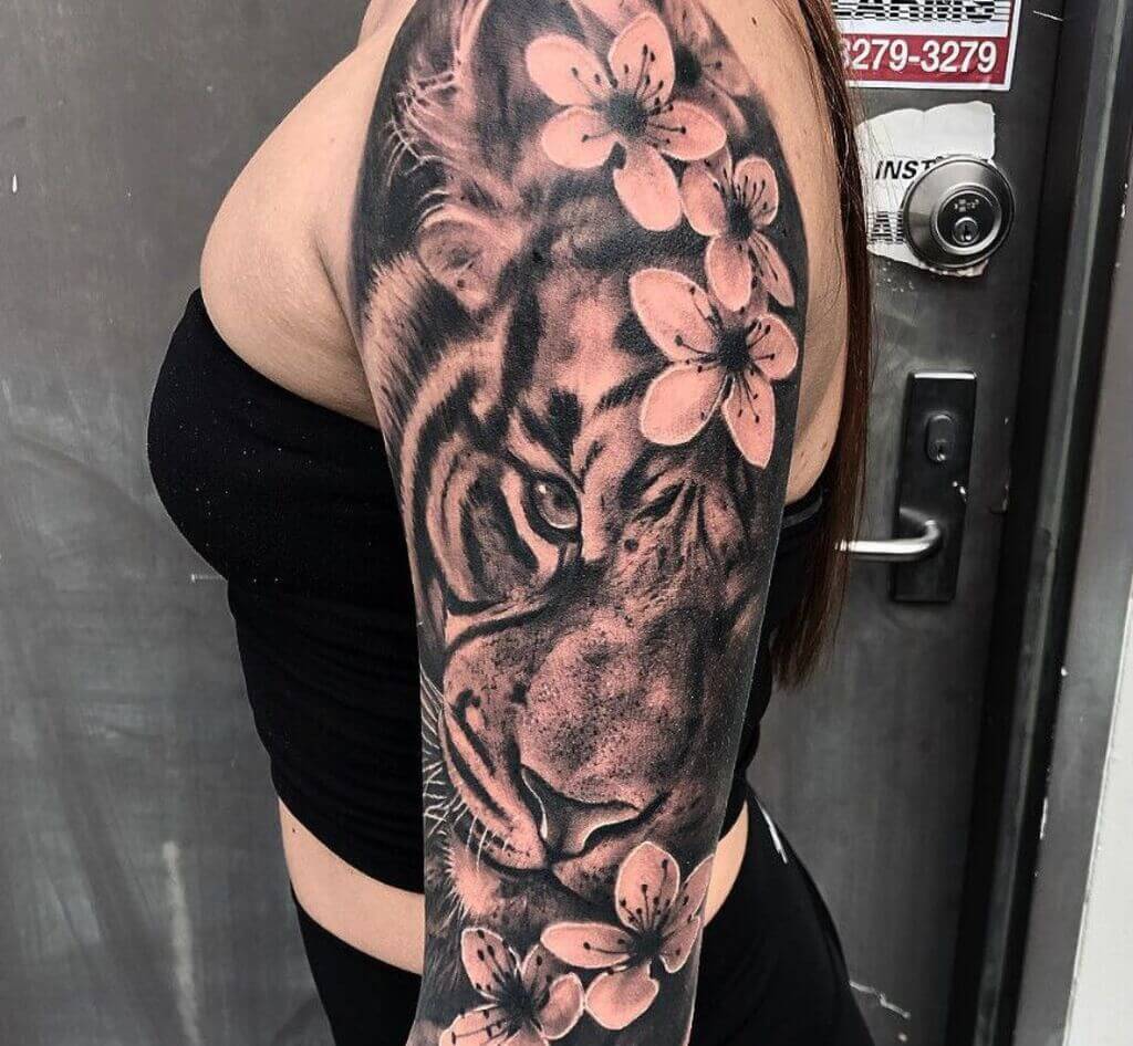 Started my Japanese cherry blossoms By Tom Beste at Eternal Ink in  Eastpointe MI  rtattoo