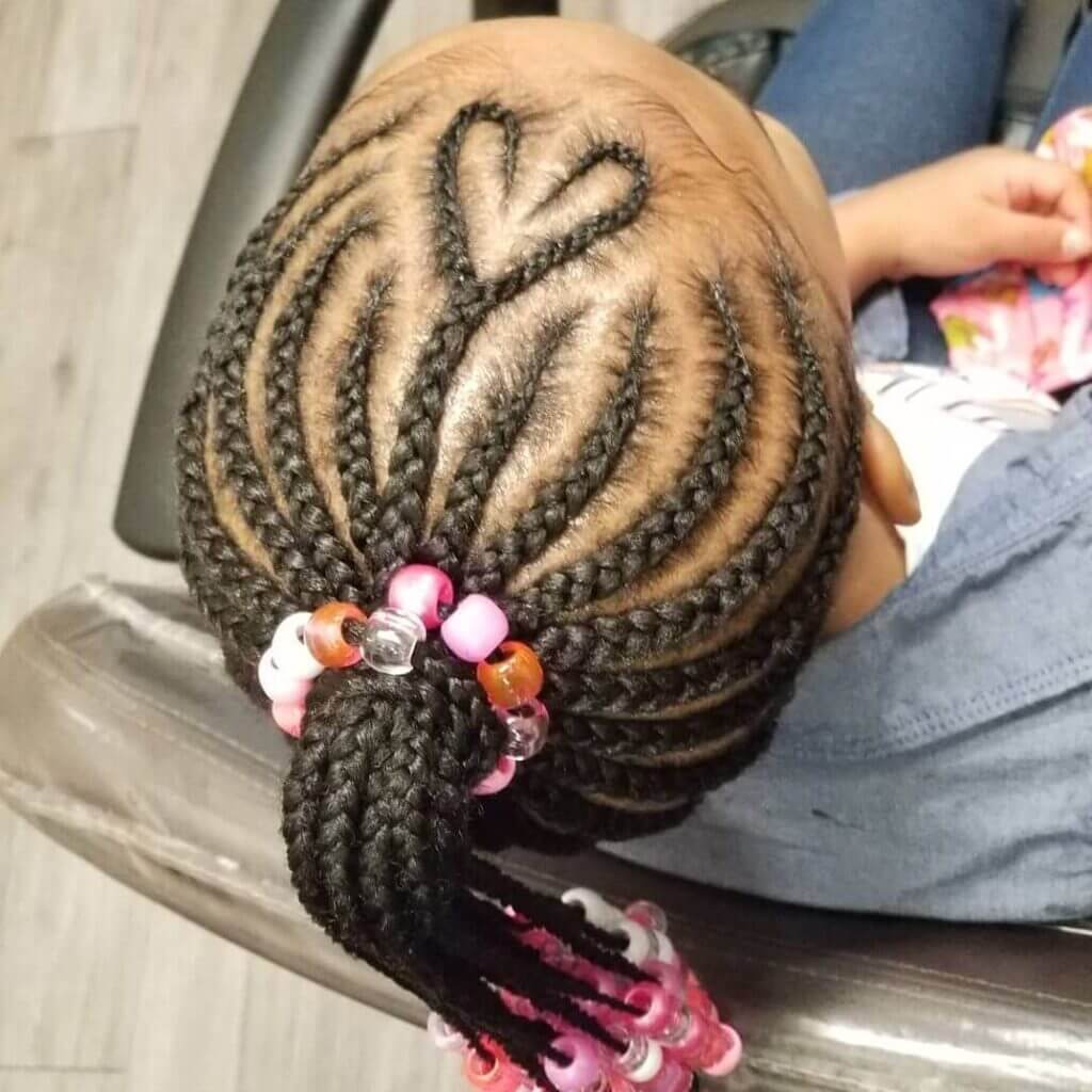 box braids with heart