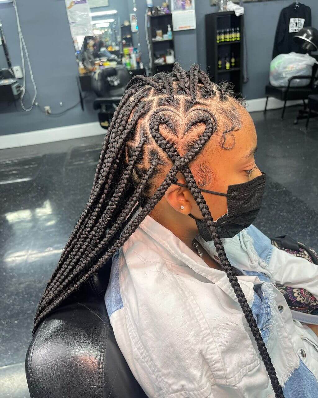 braids with heart on the side