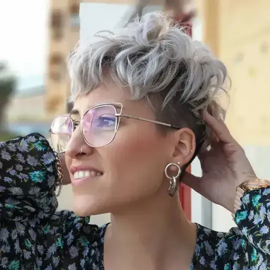 Best Glasses for Older Women with Short Gray Hairstyles 