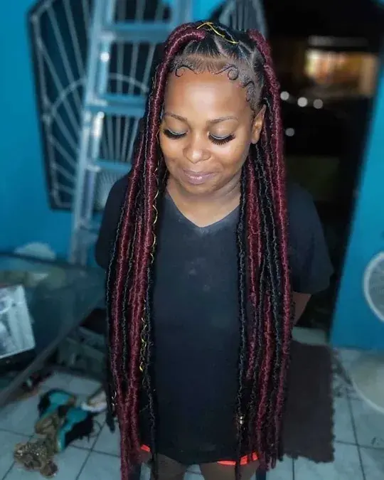 butterfly locs with color