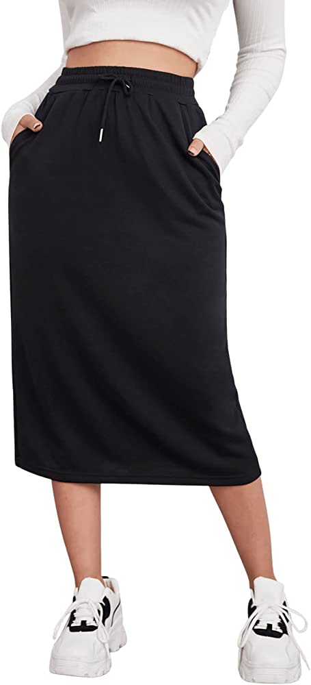 SweatyRocks Women’s Casual High-Waist Midi Skirt
