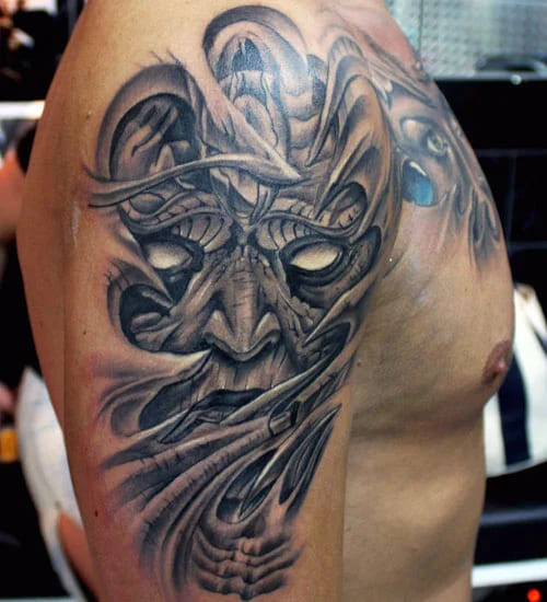 Demon Shoulder Tattoos for Men