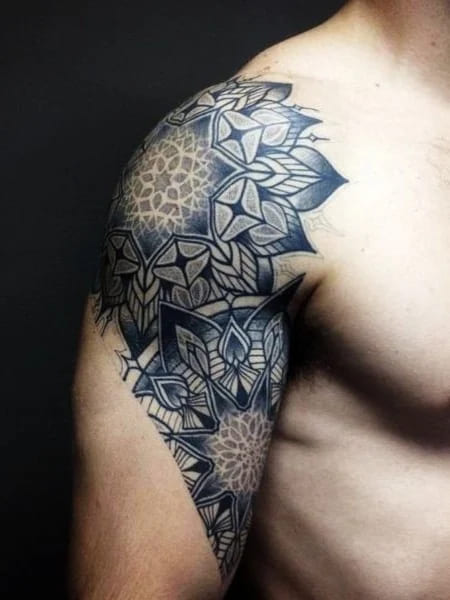 Mandala Shoulder Tattoos for Men