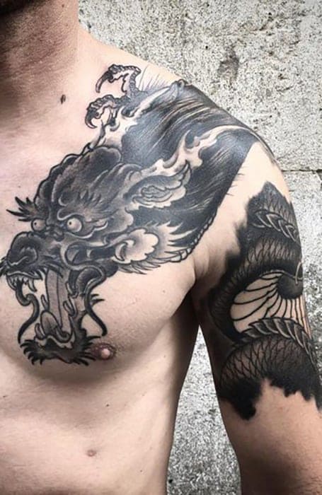 Dragon Shoulder Tattoos for Men