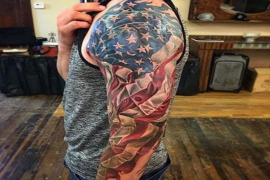 53 Popular  Patriotic Flag Tattoos To Ink On The Shoulder  Psycho Tats