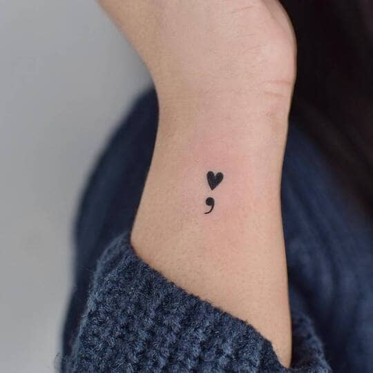 25 Beautiful Semicolon Tattoo Ideas and Their Meanings  Fashionterest