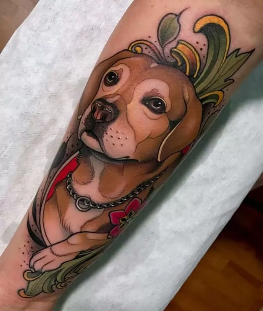 My neo traditional animal sleeve  done in HK by Black altar tattoo  r tattoo