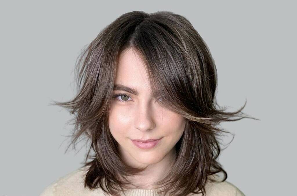 Shoulder Length Haircuts for Women with Curtain Bangs