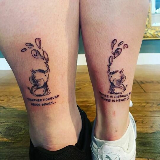 Elephant Tattoo for Siblings