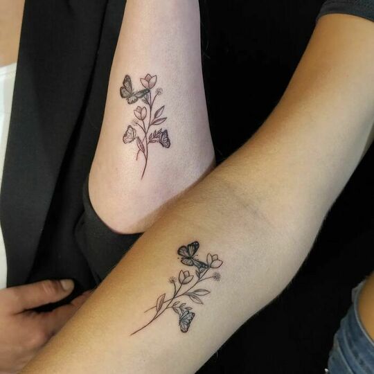 Flowers Tattoo for Brother and Sister