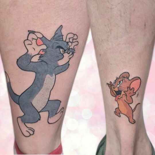 Tom and Jerry Sibling Tattoos