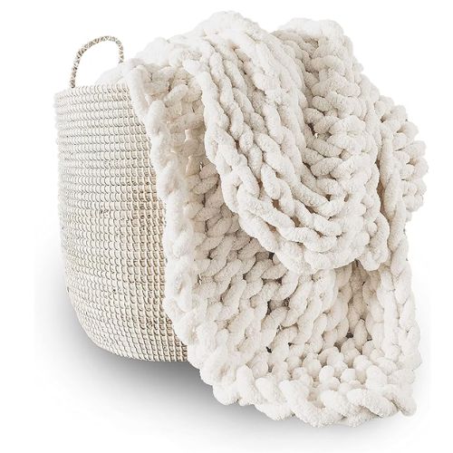 chunky knit blanket throw