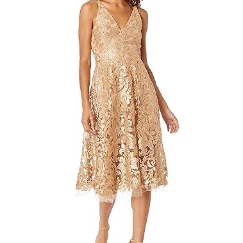 Plunging Fit and Flare Dress